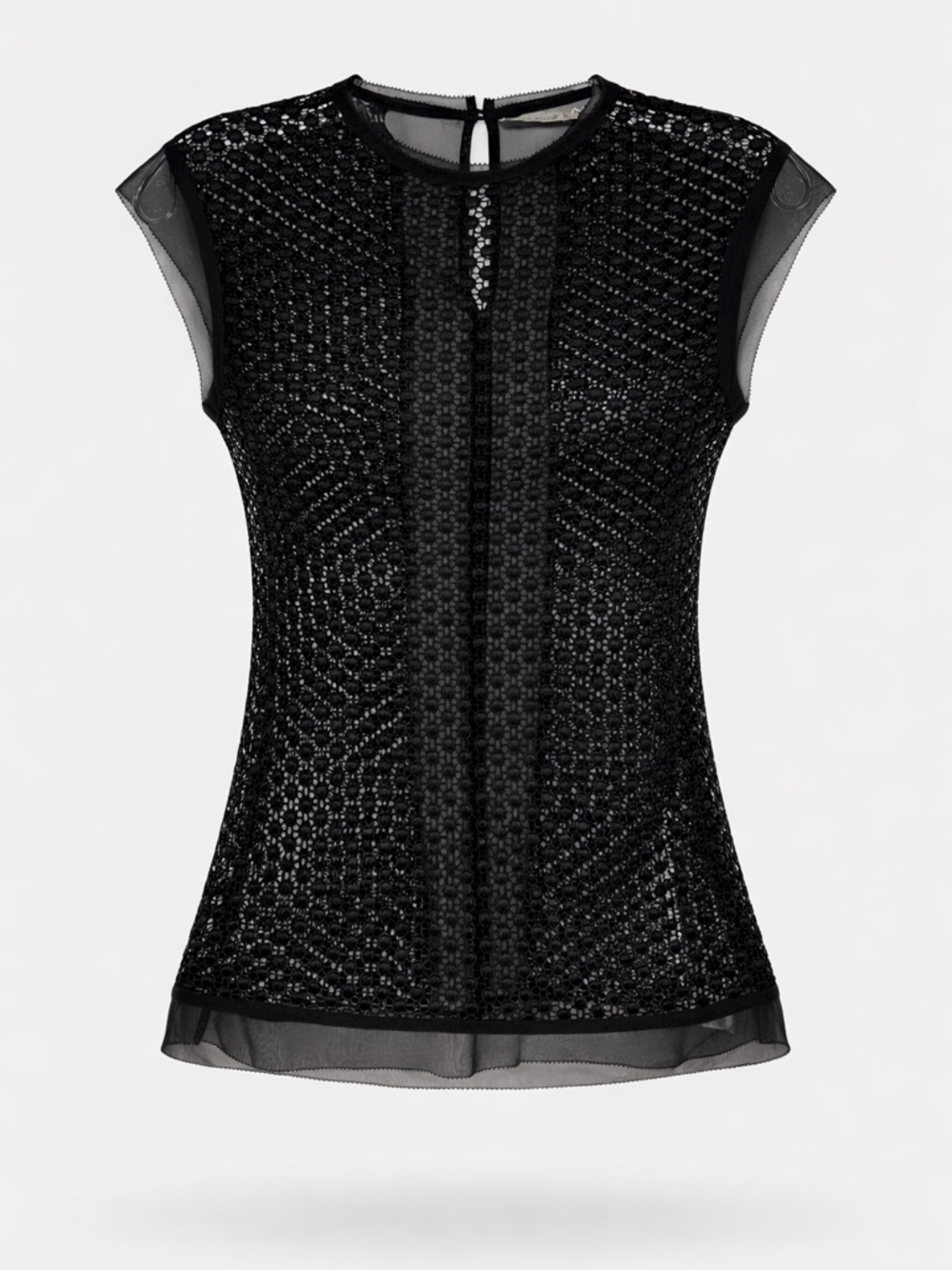 Karen Millen Daisy Eyelet Lace Sheer Top